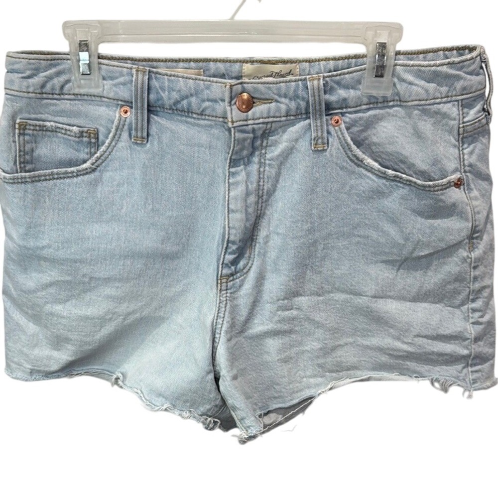 Universal Thread Denim‎ Shorts Raw Hem Vintage Wash High Rise Size 14